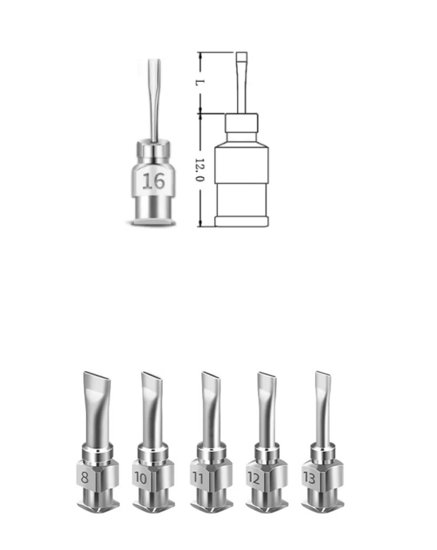 Metalen platte naald